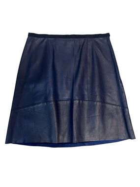 Sachin + Babi Womens Leather Mini Skirt Navy Blue Size 6 Fits 4